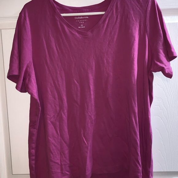 Women's Croft & Barrow Essential Crewneck Tee Berry colored Size XXL - Picture 2 of 6